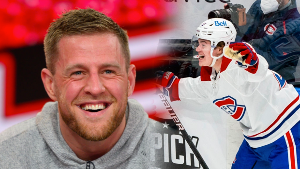 L’ex-vedette de la NFL JJ Watt s’ennuie de la poutine et vante son ami Cole Caufield